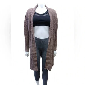 J. Jill Open Front Knit Cardigan  Sweater Brown Size Medium
